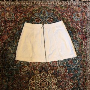 White Corduroy Mini Skirt
